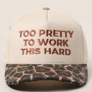 Leopard Too Pretty Embroidery Baseball Hat