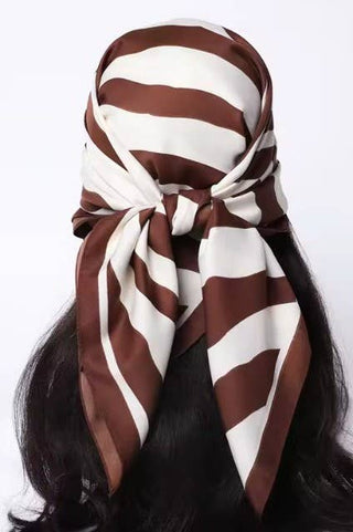 Brown Zebra Print Wild Rag Scarf