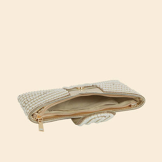 Pearl Bow Clutch Purse