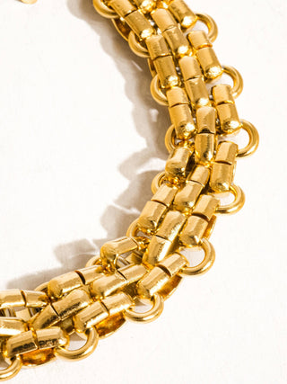 Donni 18K Gold Bold Weave Bracelet - Water Resistant