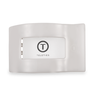 Coconut White Lg Flat Rectangle Teleties Clip