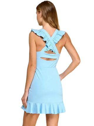 Baby Blue Ruffle Athleisure Dress