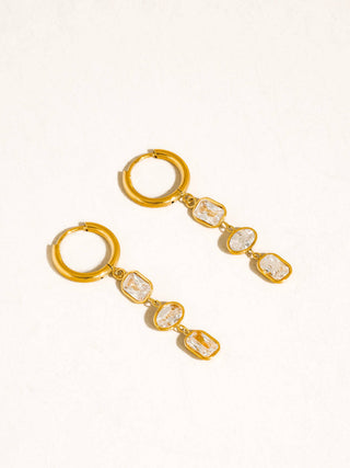 Sunniva 18K Gold Triple Drop Earrings - Water Resistant