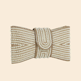 Pearl Bow Clutch Purse