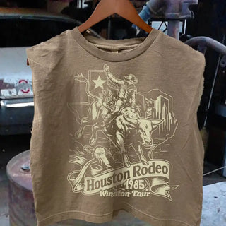 Houston Rodeo 1985 Faded Brown Graphic Tee