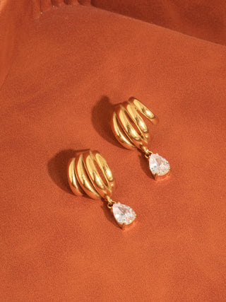 Dovely 18K Gold Classic CZ Drop Earring - Water Resistant