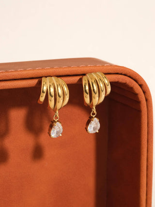Dovely 18K Gold Classic CZ Drop Earring - Water Resistant
