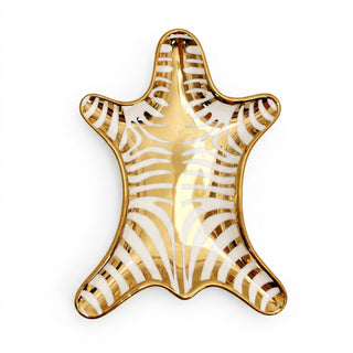 Gold & White Zebra Trinket Tray