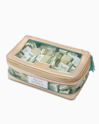 Metallic Gold Tile Mahjong Storage Bag by Oh My Mahjong