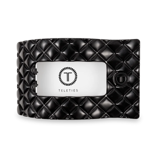Jet Black Quilted Large Flat Rectangle Teleties Clip