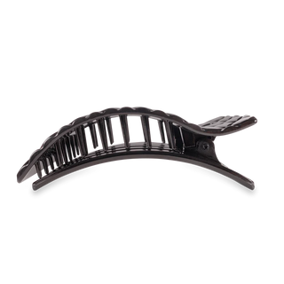 Jet Black Quilted Large Flat Rectangle Teleties Clip