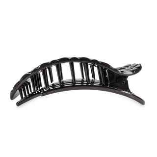 Jet Black Quilted Large Flat Round Teleties Clip