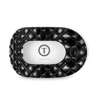 Jet Black Quilted Large Flat Round Teleties Clip