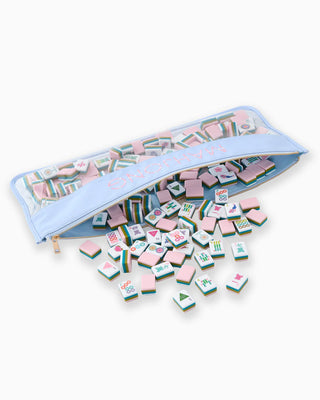 Light Blue Bamboo Mahjong Storage Bag