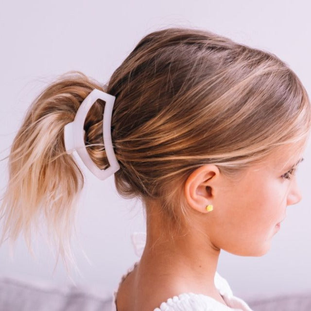 Coconut White Open Medium Teleties Clip