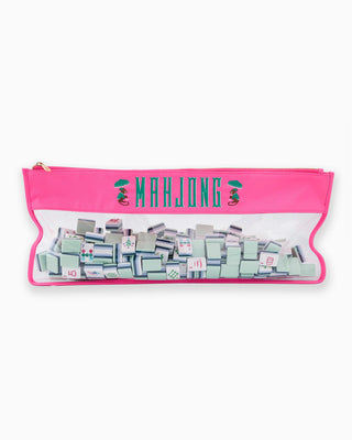 Pink Monkey Mahjong Storage Bag