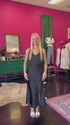 Black Satin Cami Dress