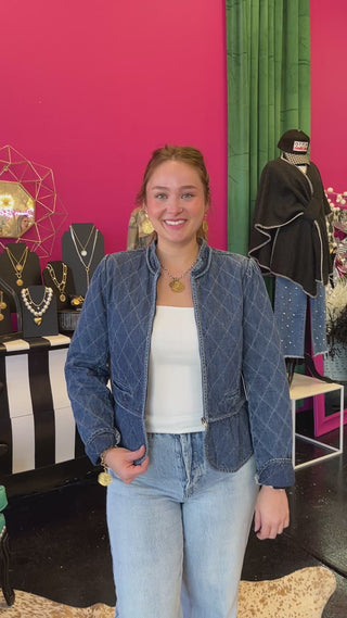 Dark Denim Quilted Jacket