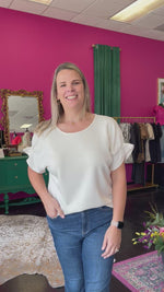Ivory Essentials Round Neck Top