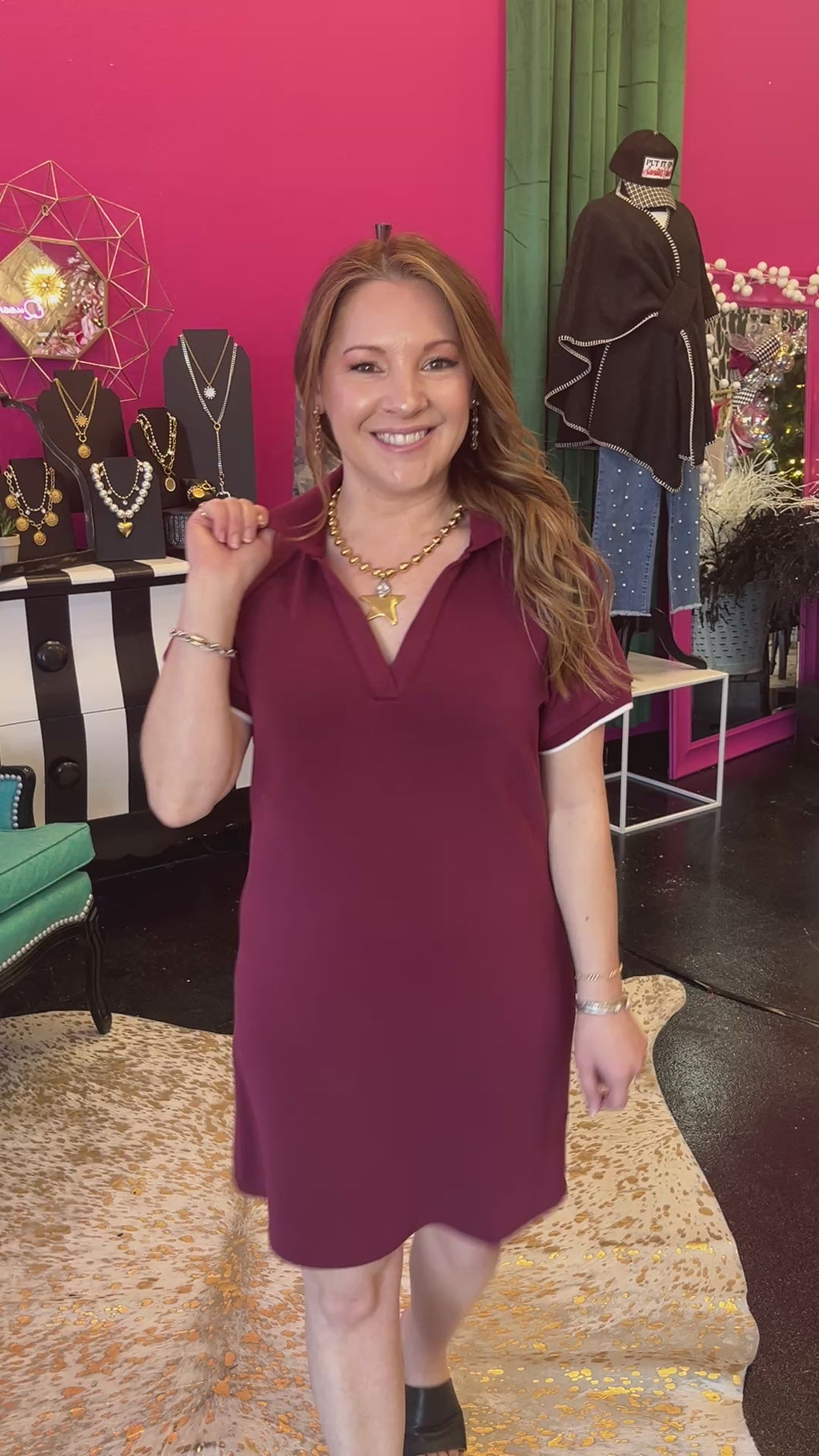 Whitney Maroon Essential Dress