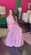 Baby Pink Halter Maxi Dress