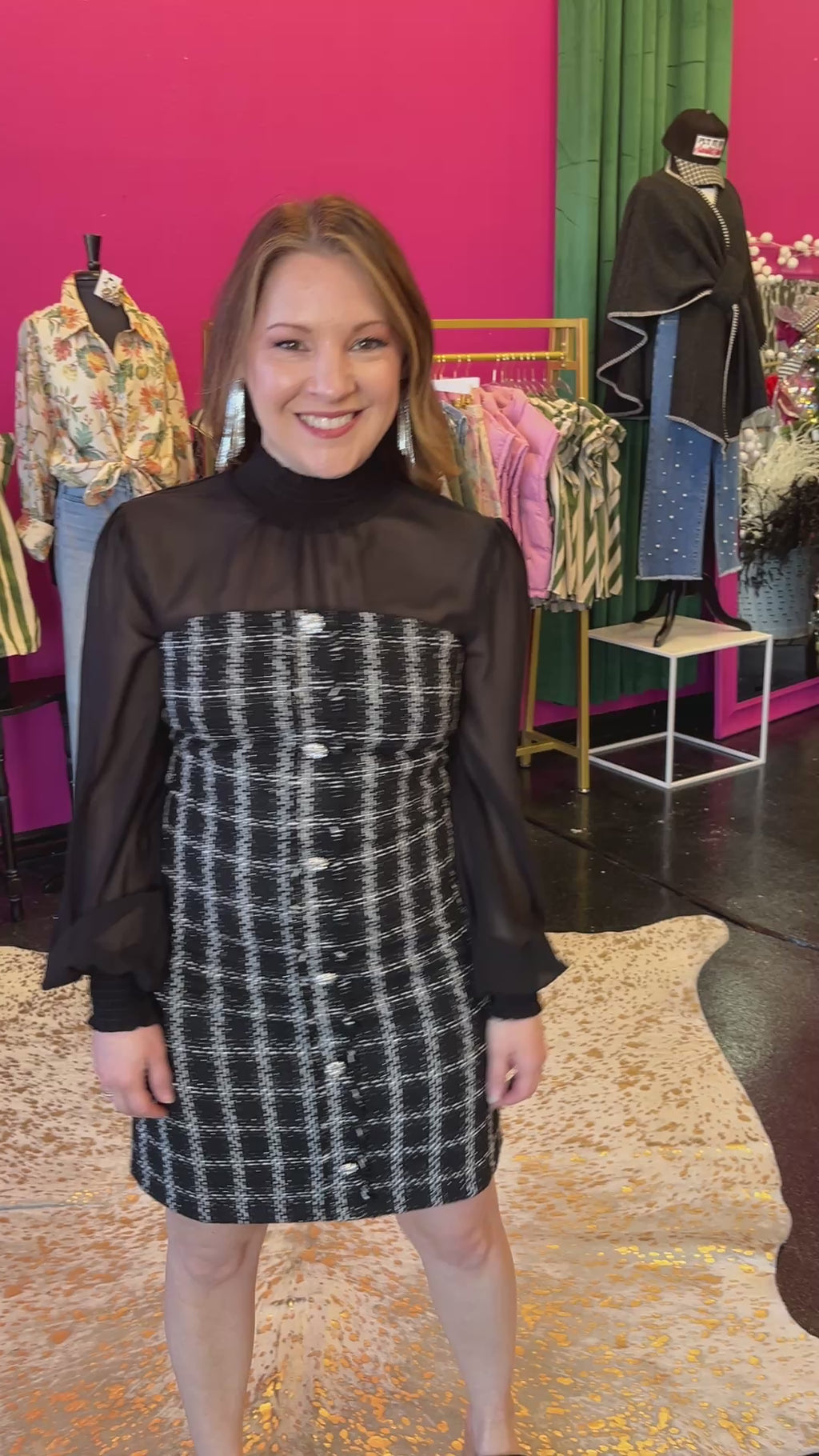 Black Tweed Shear Dress