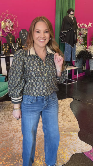 Midnight Blue Floral Print Top