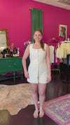 White Bow Back Romper