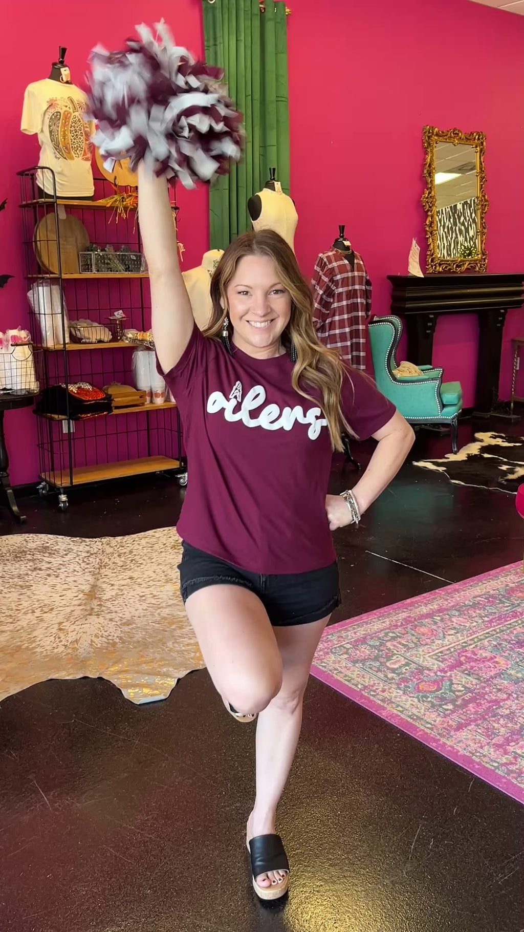 Oilers Puff Print Maroon Tee
