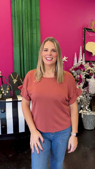 Pumpkin Spice Essentials Round Neck Top