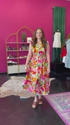 Bright & Fun Floral Midi Dress