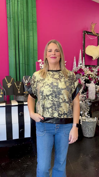 Gold & Black Metallic Top