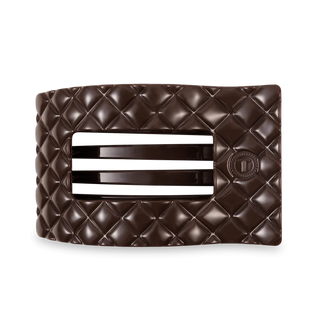 Truly Taupe Quilted Large Flat Rectangle Teleties Clip