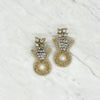 Gold Beaded Ring Earrings