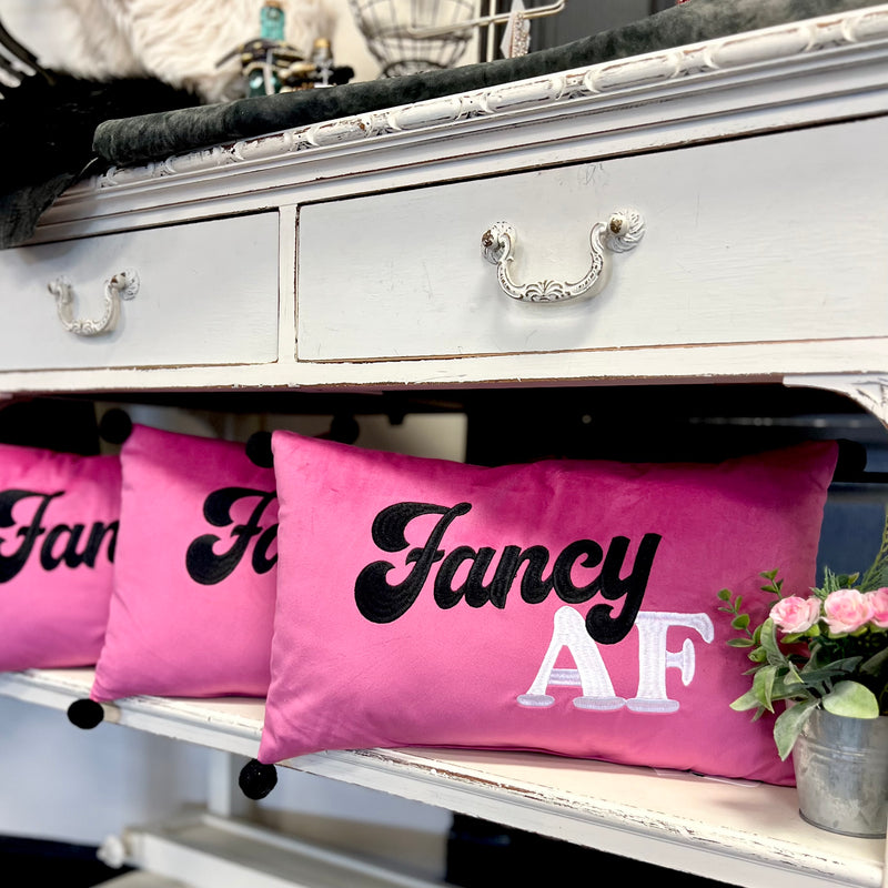 Fancy AF Pink Velvet Pillow